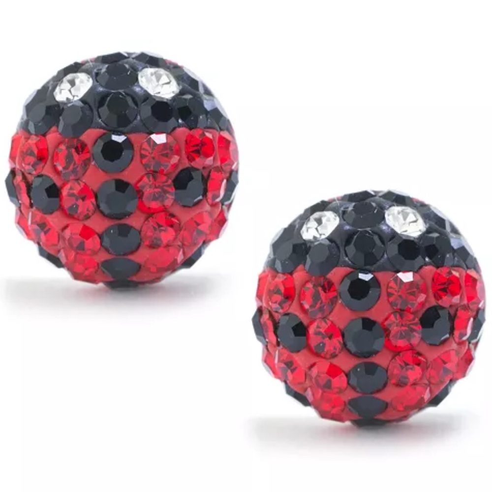 Giani Bernini ladies crystal lady bug stud 925 Sterling silver post earrings